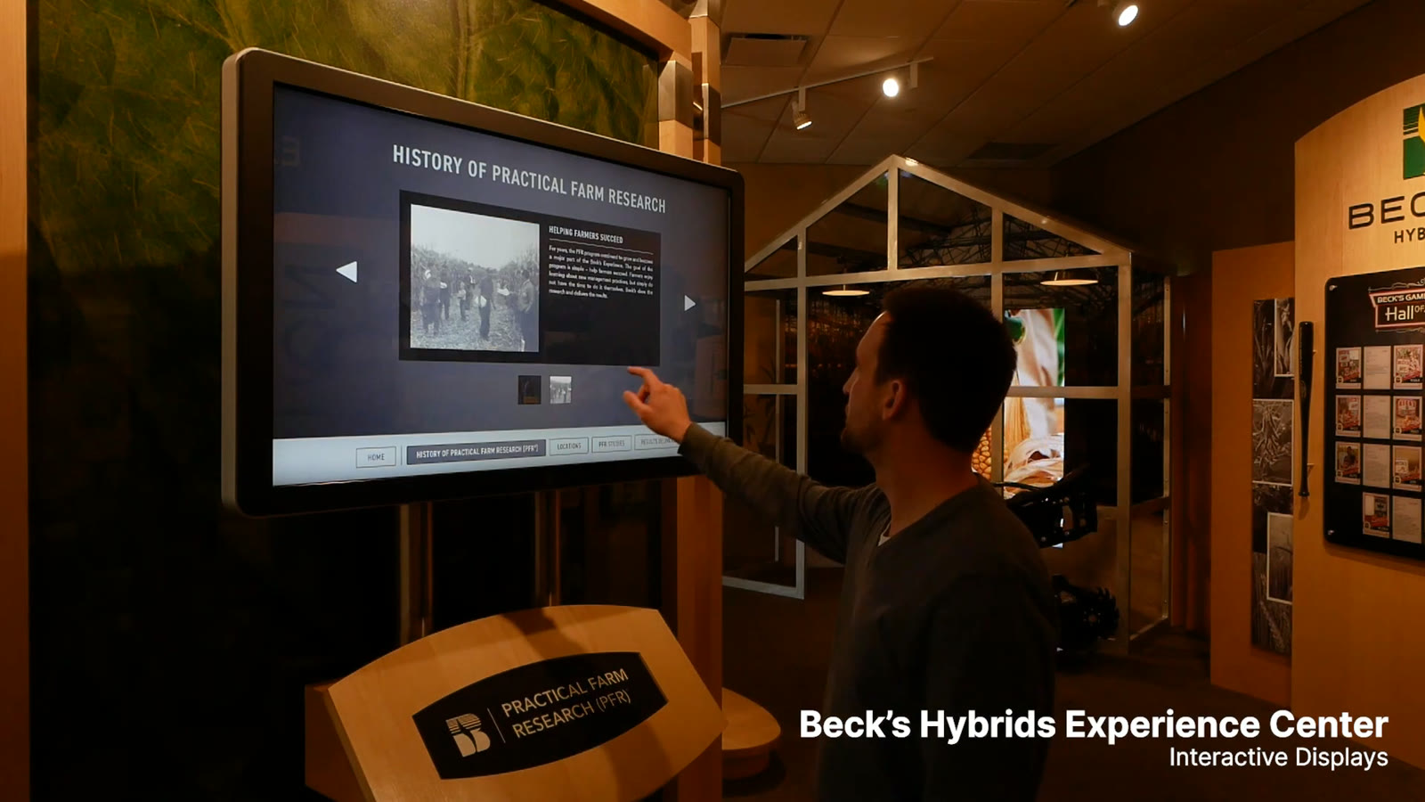 Touch navigation on the Practical Farm Research exhibit